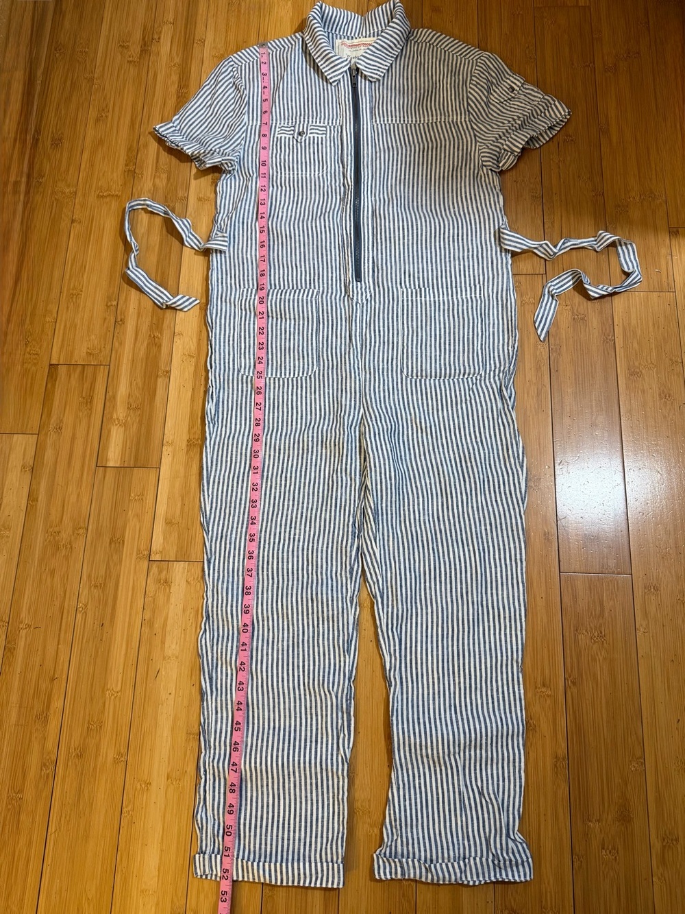NWOT Anthropologie Cartonnier Linen Railroad Jumpsuit Size S - Picture 11 of 15